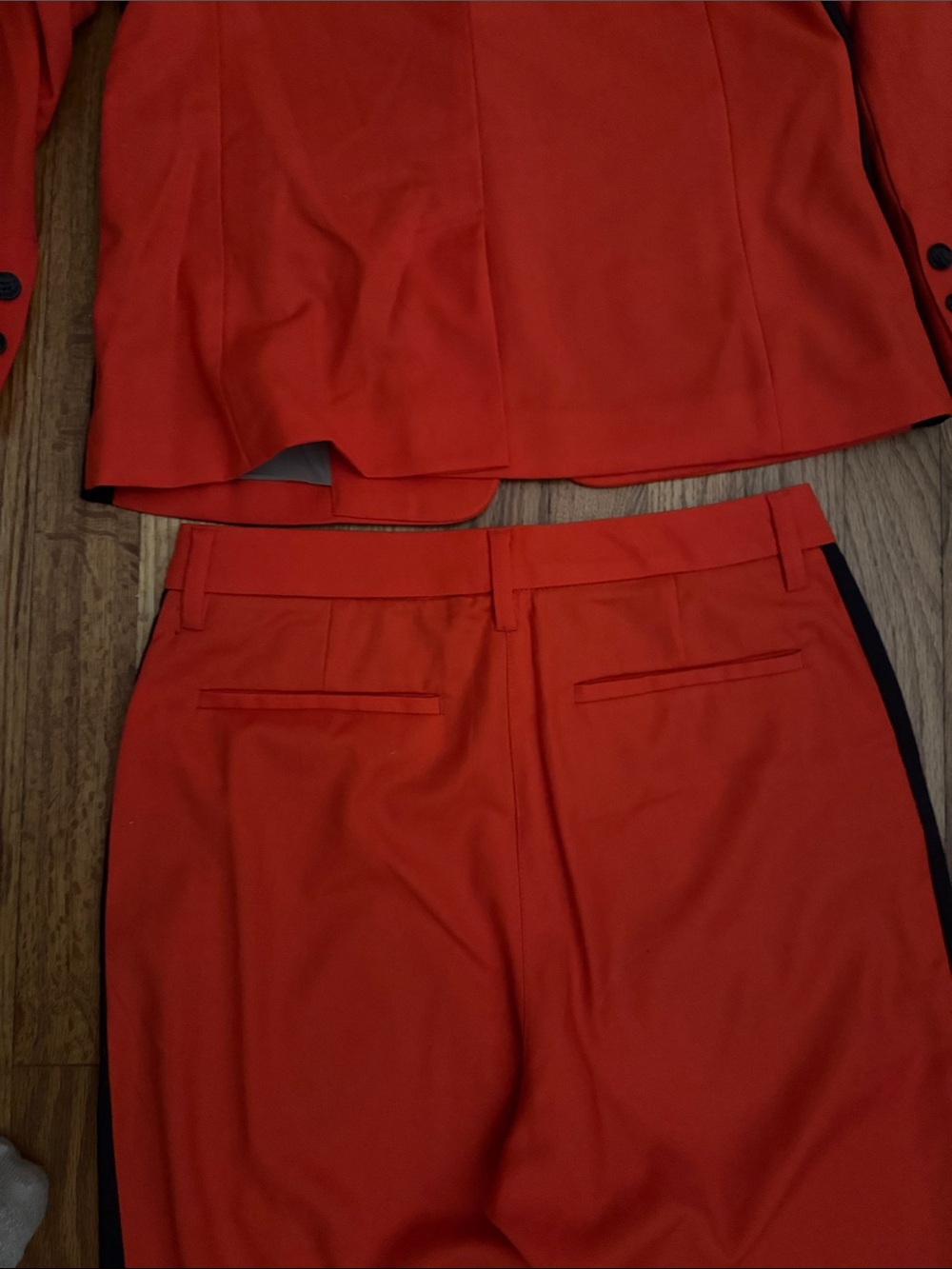 Wildfang Orange Tailored Pants with Black Side Stripe - Picture 4 of 5